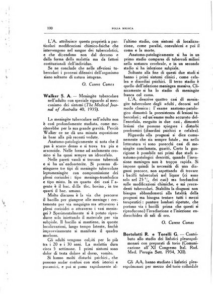 Folia medica periodico trimensile di patologia e clinica medica