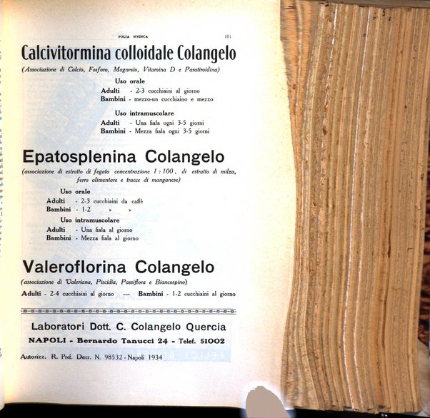 Folia medica periodico trimensile di patologia e clinica medica