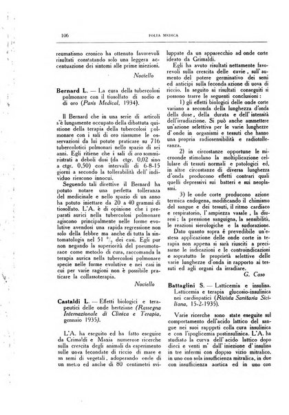 Folia medica periodico trimensile di patologia e clinica medica