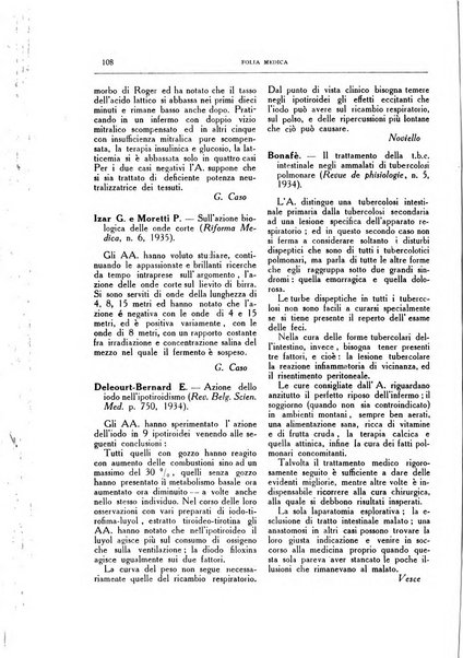 Folia medica periodico trimensile di patologia e clinica medica