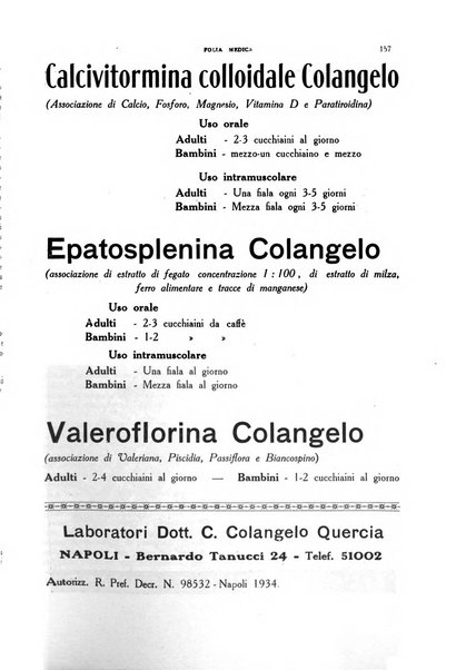 Folia medica periodico trimensile di patologia e clinica medica