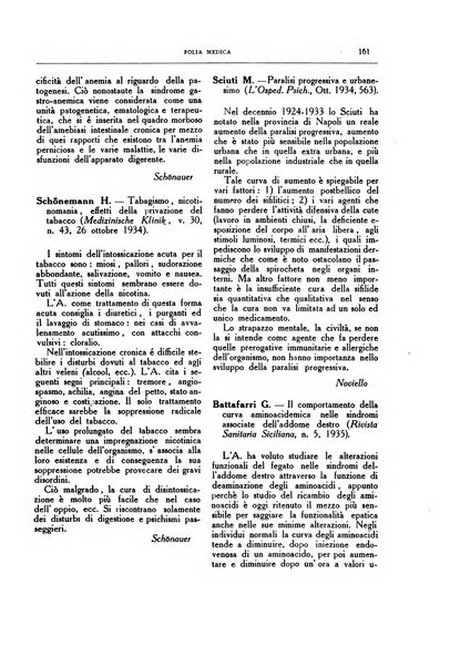 Folia medica periodico trimensile di patologia e clinica medica