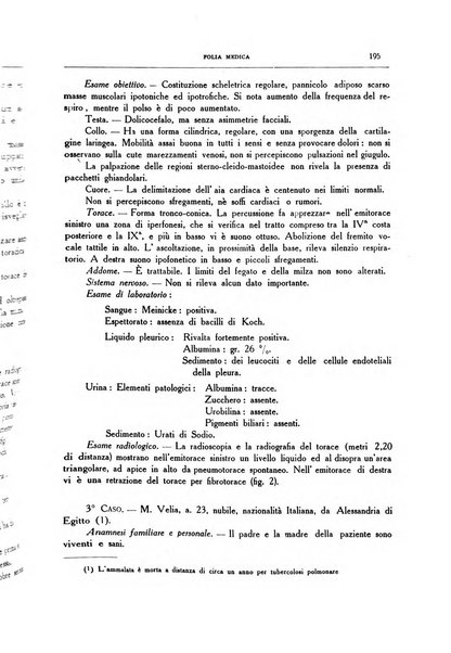 Folia medica periodico trimensile di patologia e clinica medica