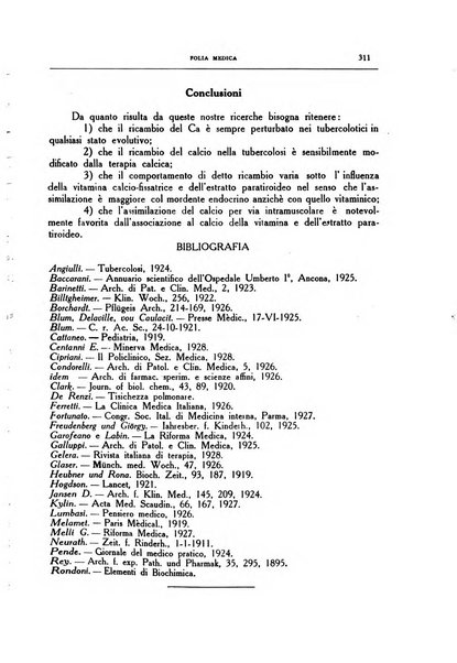 Folia medica periodico trimensile di patologia e clinica medica