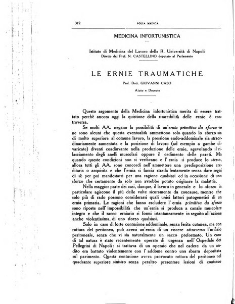 Folia medica periodico trimensile di patologia e clinica medica