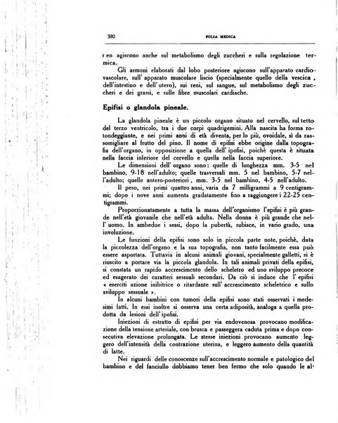 Folia medica periodico trimensile di patologia e clinica medica