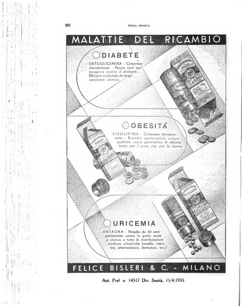 Folia medica periodico trimensile di patologia e clinica medica