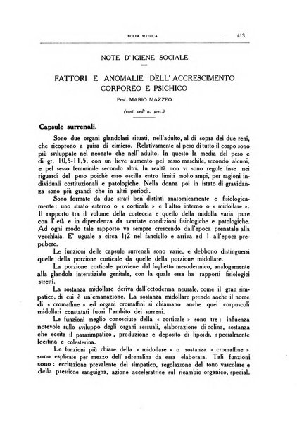 Folia medica periodico trimensile di patologia e clinica medica