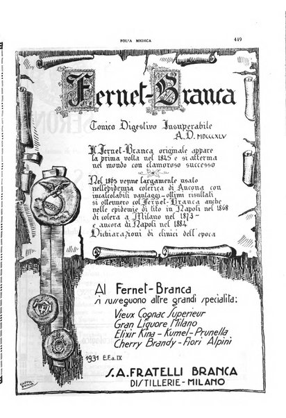 Folia medica periodico trimensile di patologia e clinica medica