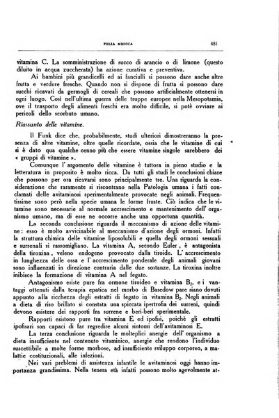 Folia medica periodico trimensile di patologia e clinica medica