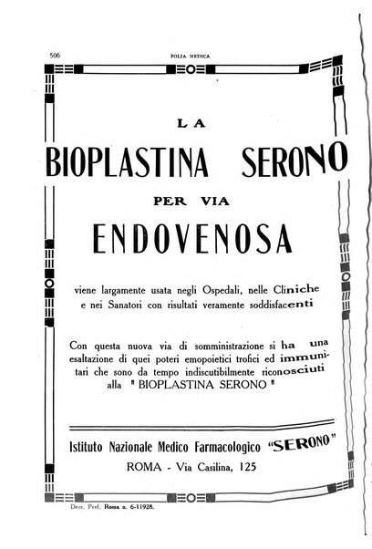 Folia medica periodico trimensile di patologia e clinica medica