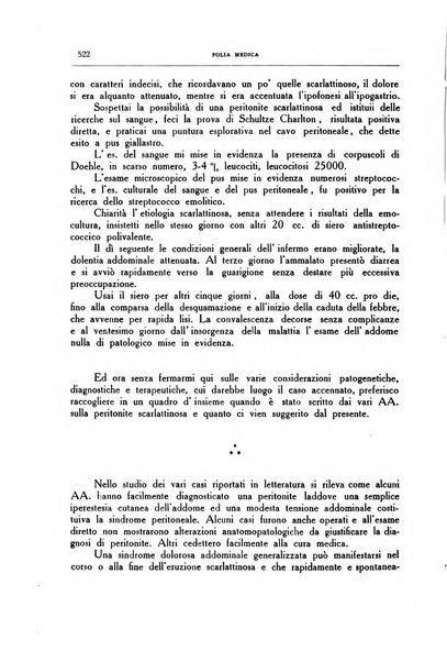 Folia medica periodico trimensile di patologia e clinica medica