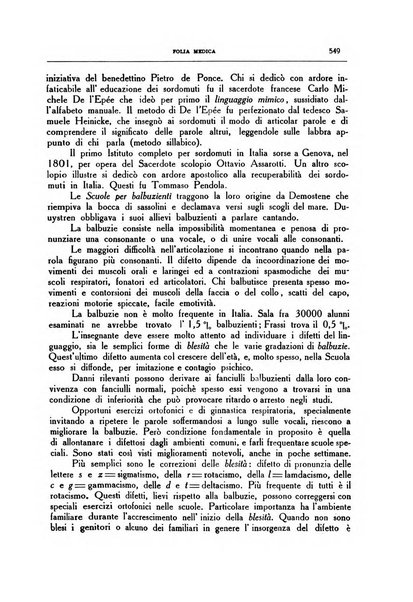 Folia medica periodico trimensile di patologia e clinica medica