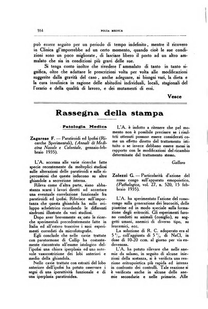 Folia medica periodico trimensile di patologia e clinica medica