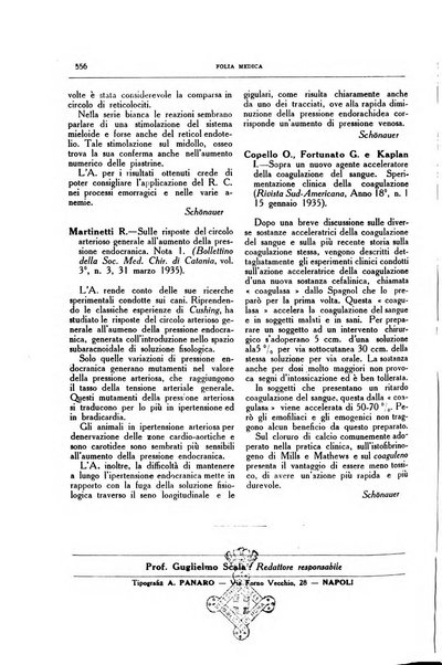 Folia medica periodico trimensile di patologia e clinica medica