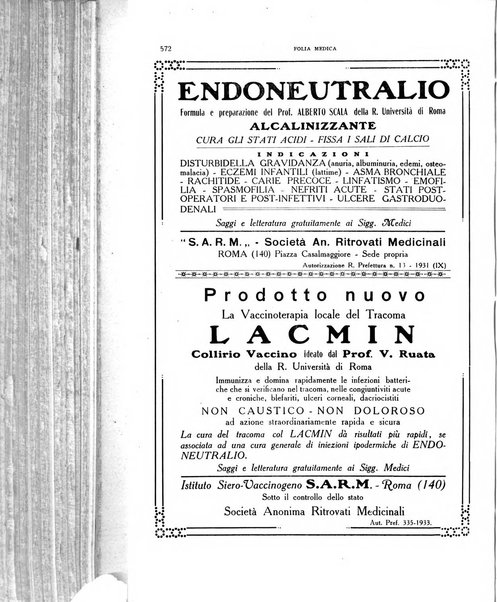 Folia medica periodico trimensile di patologia e clinica medica