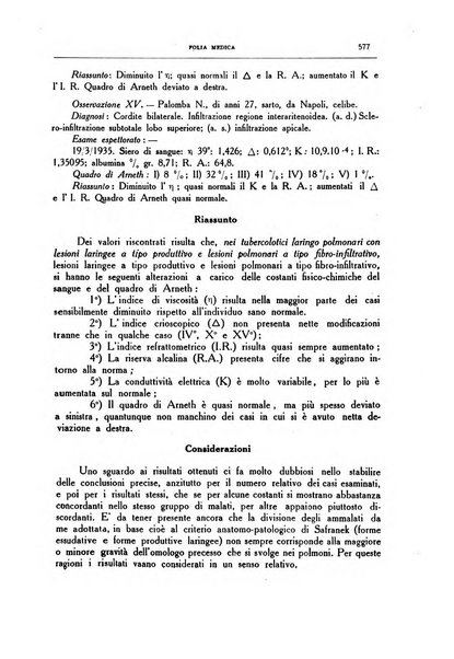 Folia medica periodico trimensile di patologia e clinica medica