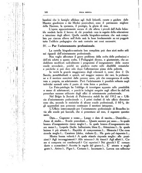 Folia medica periodico trimensile di patologia e clinica medica