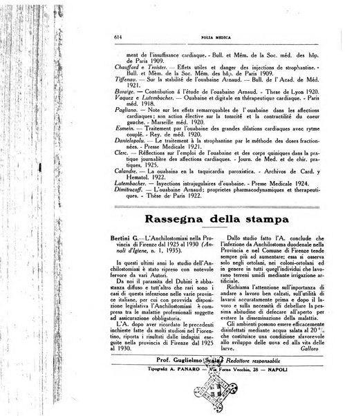 Folia medica periodico trimensile di patologia e clinica medica