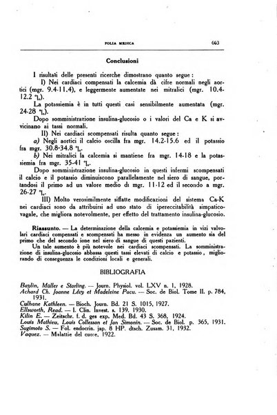 Folia medica periodico trimensile di patologia e clinica medica