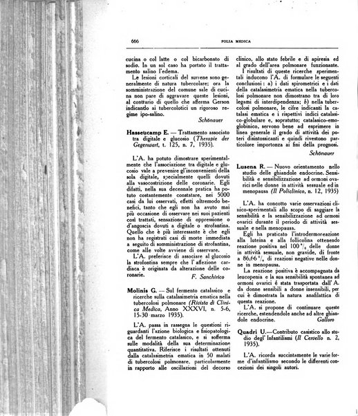 Folia medica periodico trimensile di patologia e clinica medica