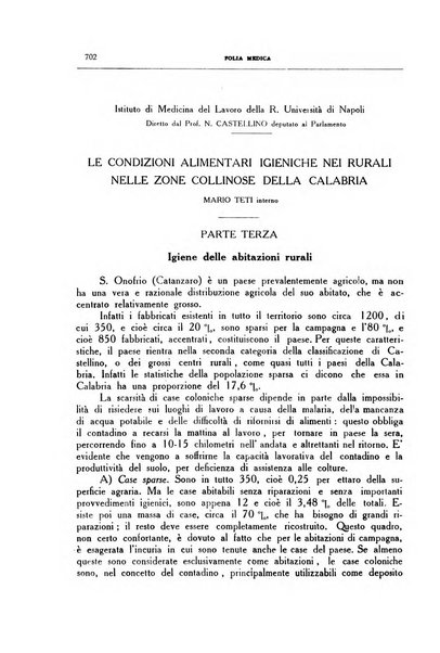 Folia medica periodico trimensile di patologia e clinica medica