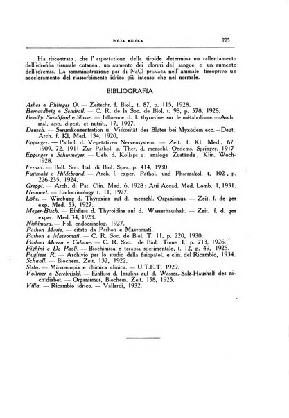 Folia medica periodico trimensile di patologia e clinica medica