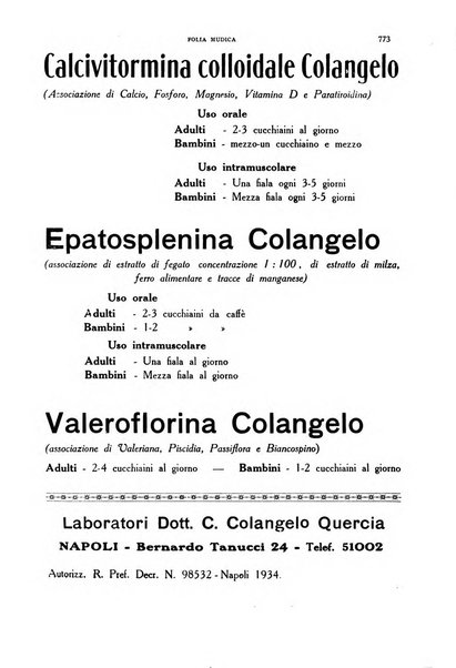 Folia medica periodico trimensile di patologia e clinica medica