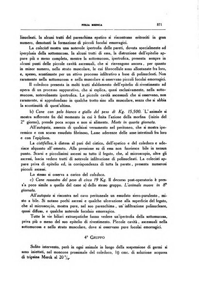 Folia medica periodico trimensile di patologia e clinica medica