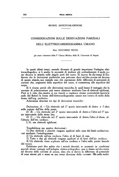 Folia medica periodico trimensile di patologia e clinica medica