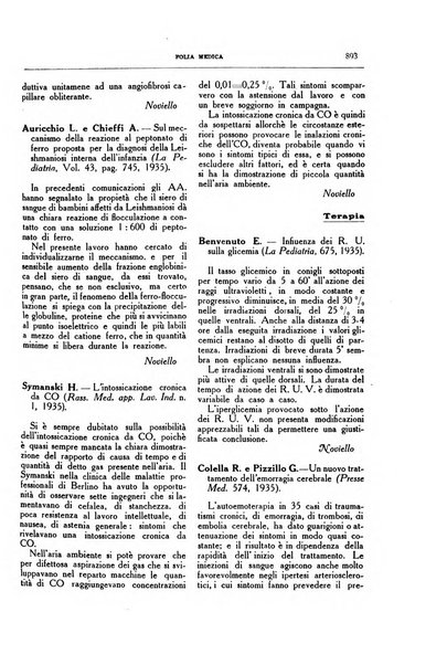 Folia medica periodico trimensile di patologia e clinica medica