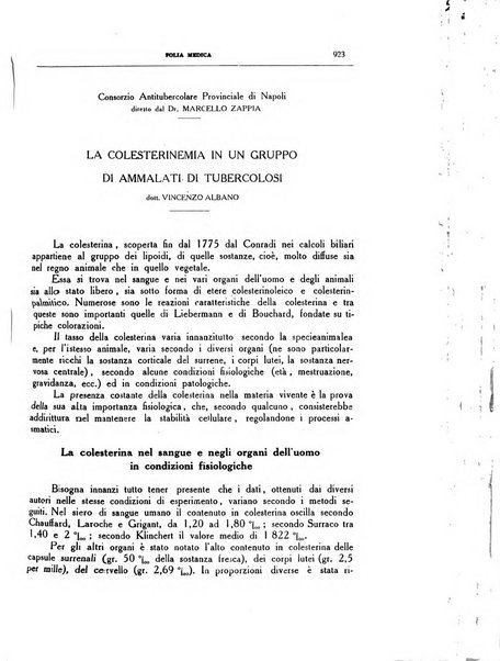 Folia medica periodico trimensile di patologia e clinica medica