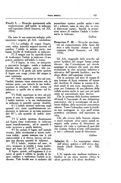 Folia medica periodico trimensile di patologia e clinica medica