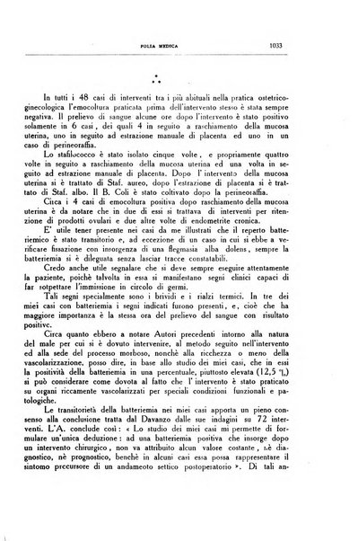 Folia medica periodico trimensile di patologia e clinica medica