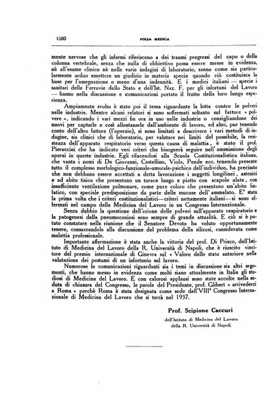 Folia medica periodico trimensile di patologia e clinica medica