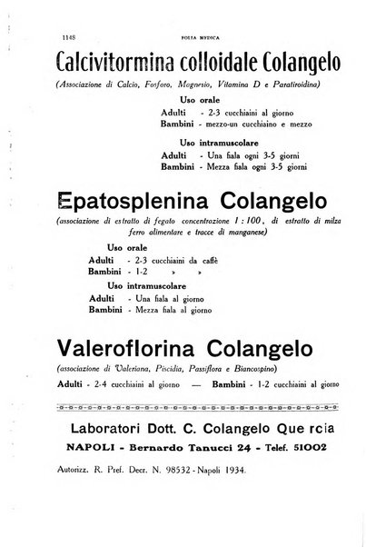 Folia medica periodico trimensile di patologia e clinica medica