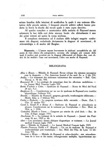 Folia medica periodico trimensile di patologia e clinica medica