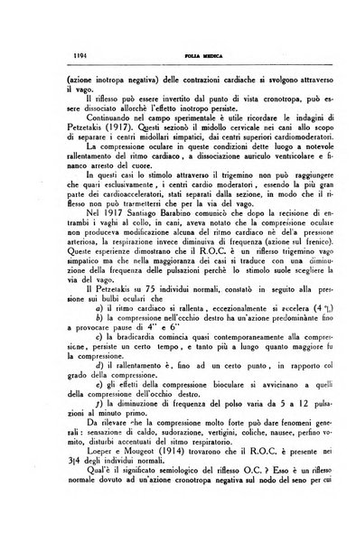 Folia medica periodico trimensile di patologia e clinica medica