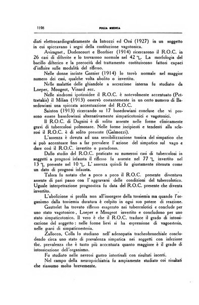 Folia medica periodico trimensile di patologia e clinica medica