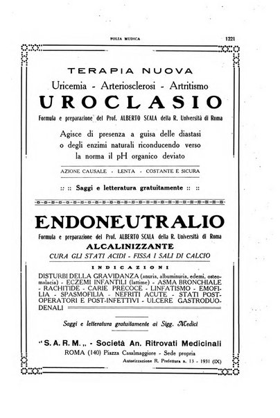 Folia medica periodico trimensile di patologia e clinica medica