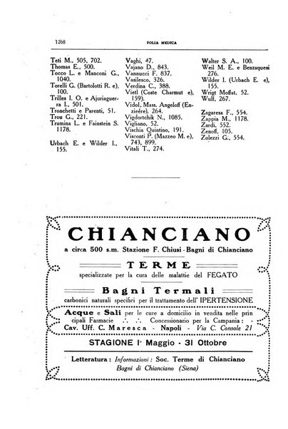 Folia medica periodico trimensile di patologia e clinica medica