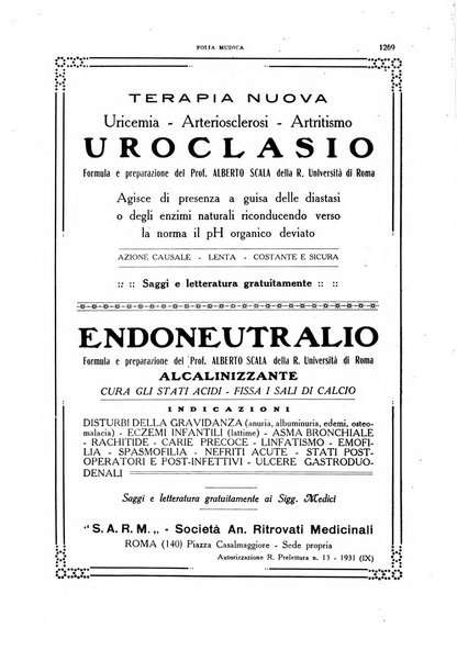 Folia medica periodico trimensile di patologia e clinica medica