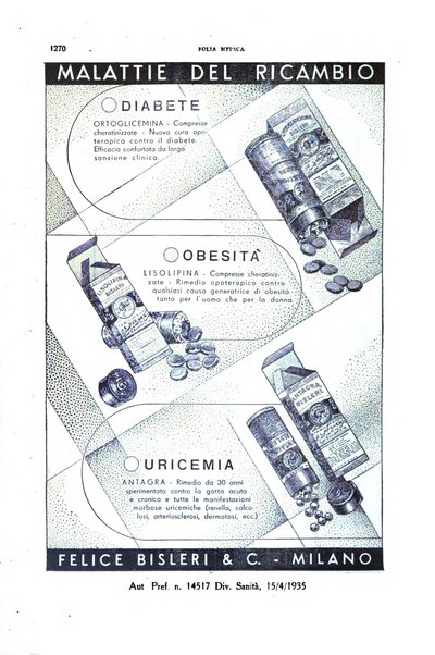 Folia medica periodico trimensile di patologia e clinica medica