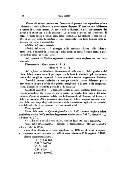 Folia medica periodico trimensile di patologia e clinica medica