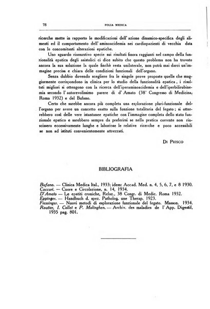 Folia medica periodico trimensile di patologia e clinica medica