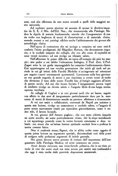 Folia medica periodico trimensile di patologia e clinica medica