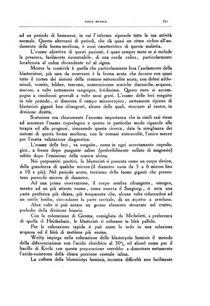 Folia medica periodico trimensile di patologia e clinica medica