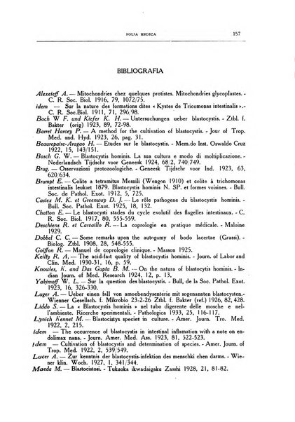 Folia medica periodico trimensile di patologia e clinica medica