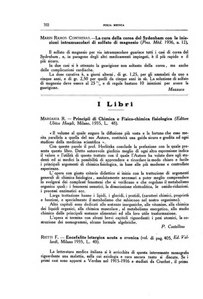 Folia medica periodico trimensile di patologia e clinica medica