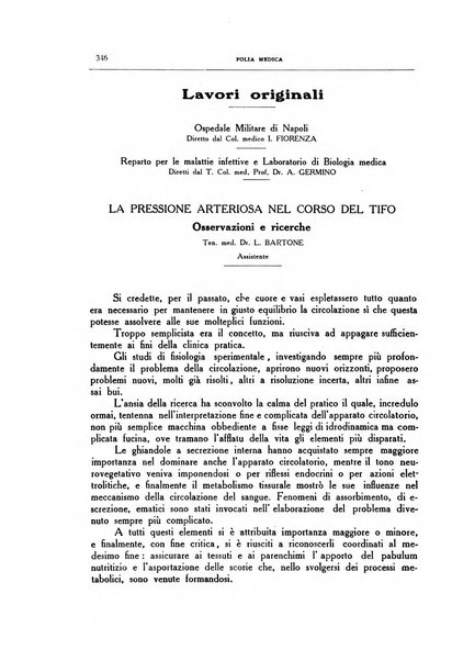 Folia medica periodico trimensile di patologia e clinica medica